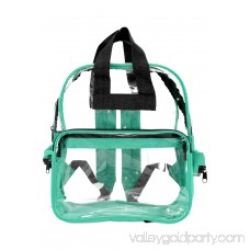 DALIX Small Clear Backpack Transparent PVC Security Security School Bag in Mint Green